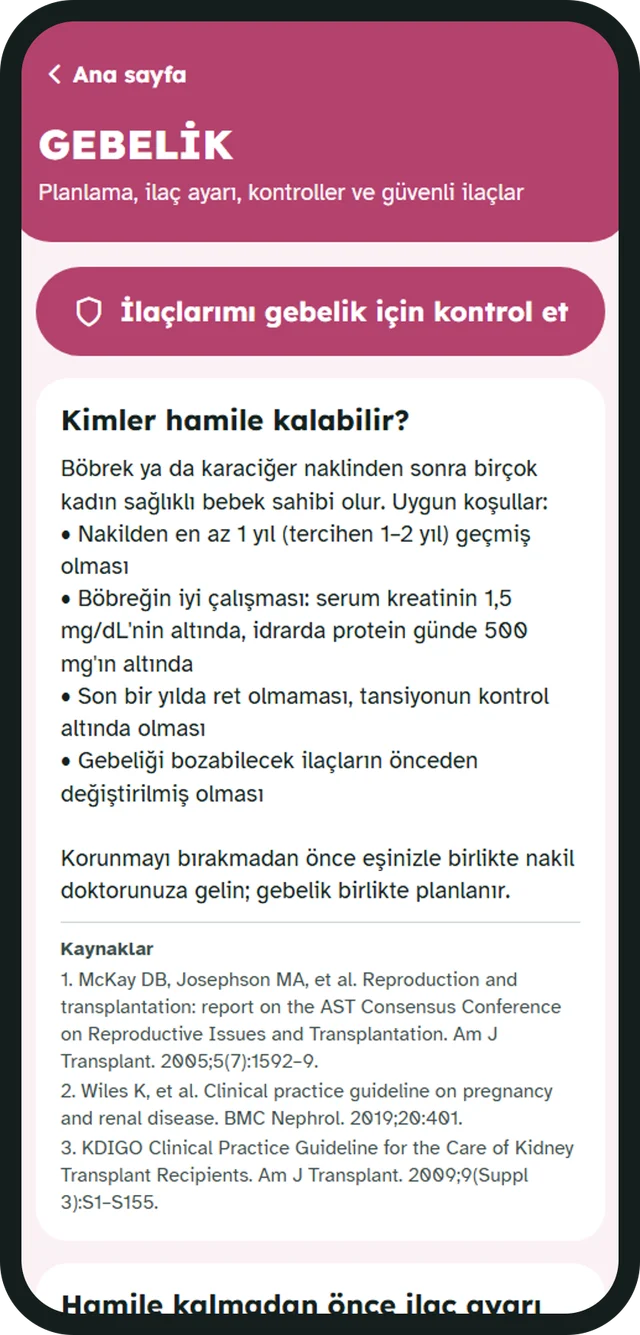 Pregnancy section screen
